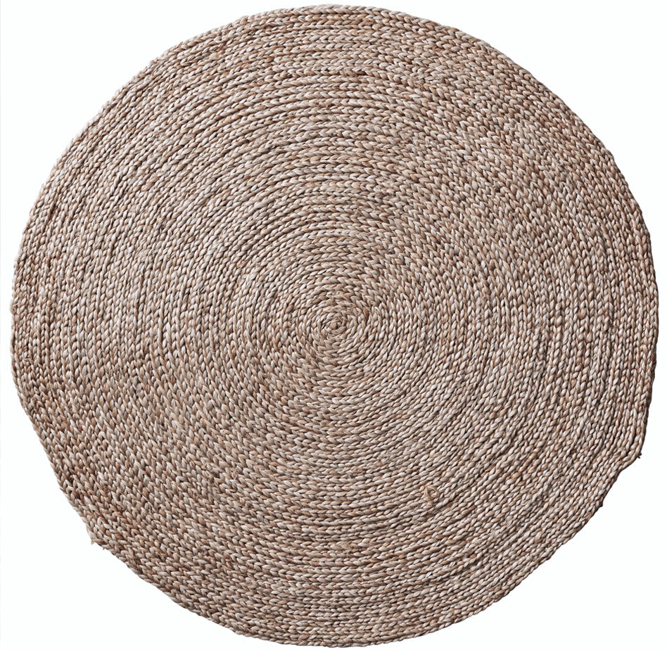 Kerala Round Braided Jute Rug | Gold