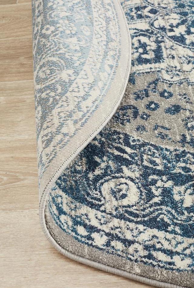 Babylon 207 Blue Round Area Rug from Rug Addiction