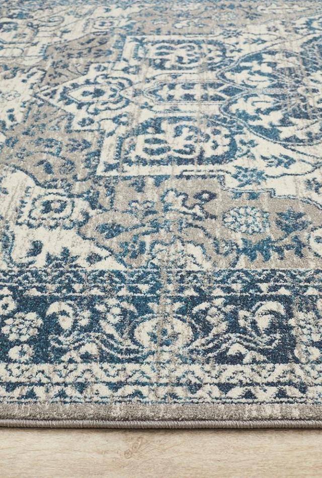 Babylon 207 Blue Area Rug available in extra large size, circle and runner