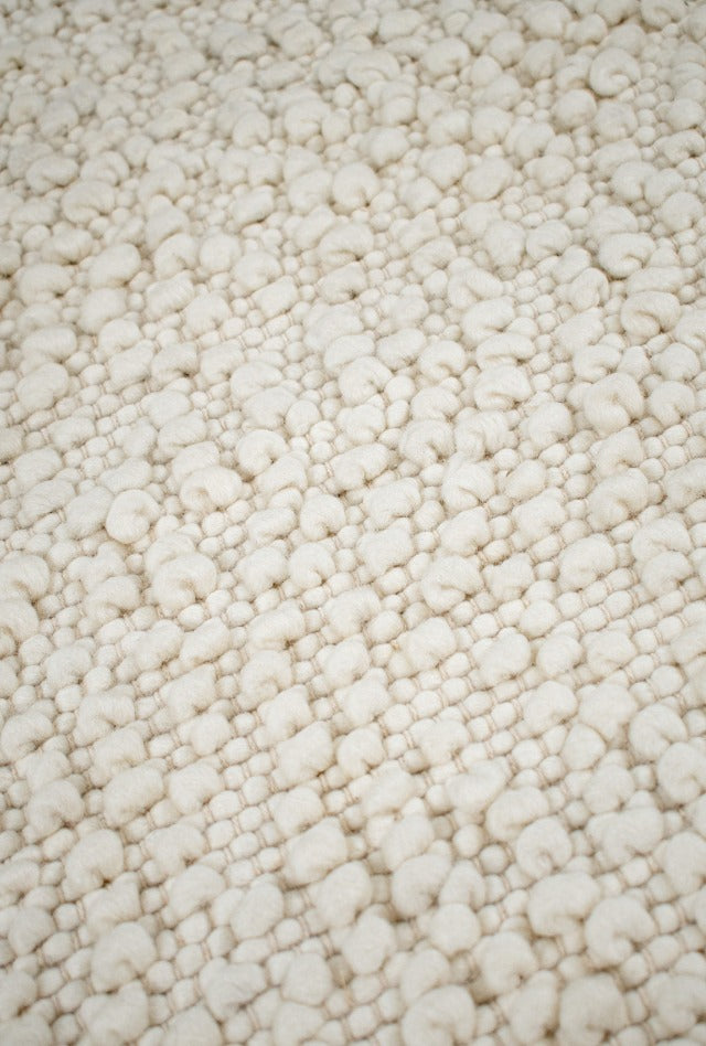 Boucle Wool Rug | Ivory - Enquire now for availability | Kristy & Brett | Living Dining 2023