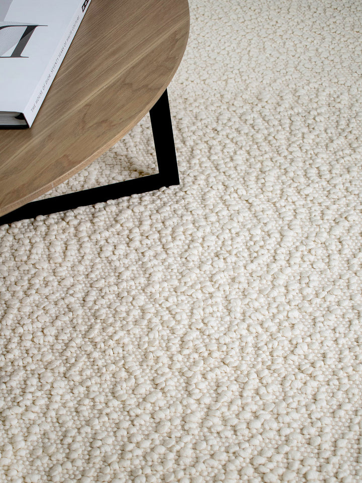 Boucle Wool Rug | Ivory - Enquire now for availability | Kristy & Brett | Living Dining 2023