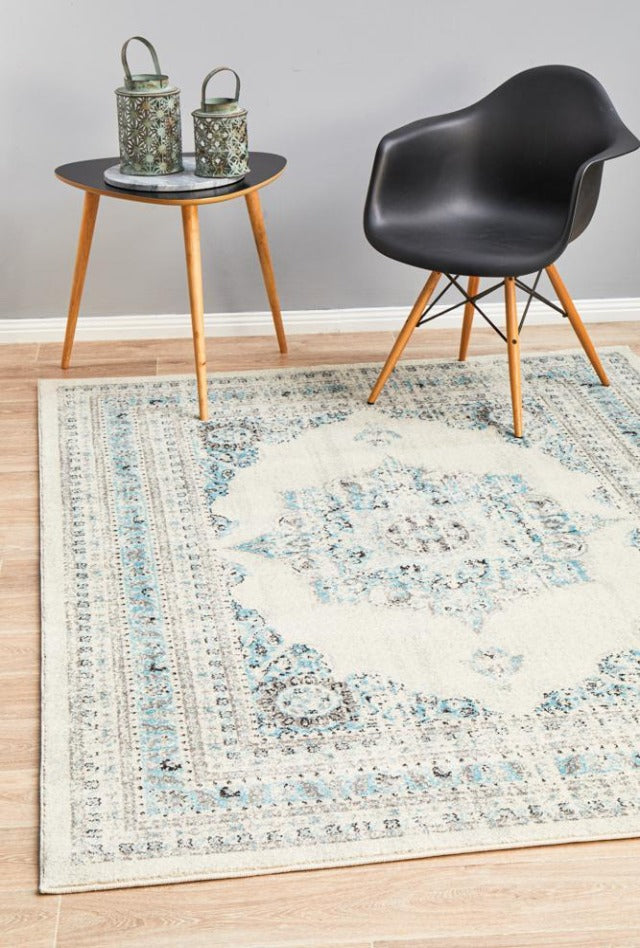 Lace 922 Rug | White & Blue
