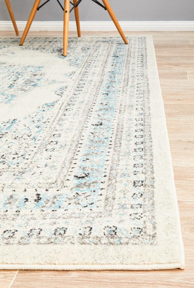 Lace 922 Rug | White & Blue