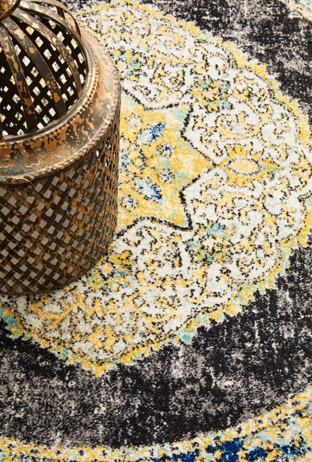 Midnight 955 Round Rug | Charcoal