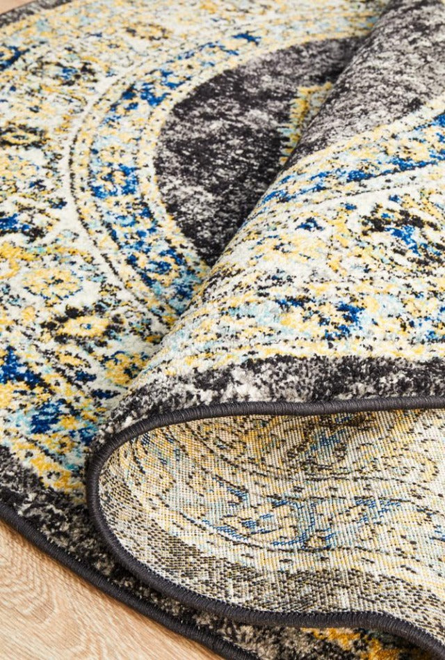 Midnight 955 Round Rug | Charcoal