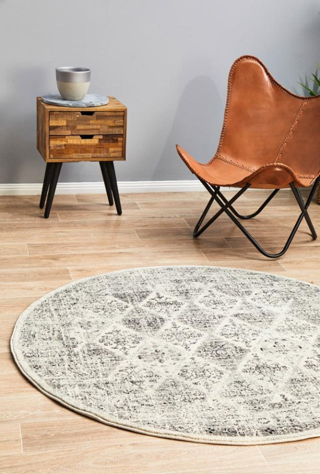 Mosaic 999 Round Rug | Grey
