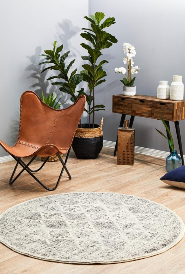 Mosaic 999 Round Rug | Grey