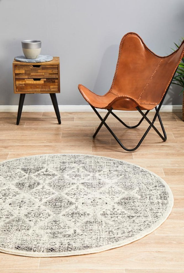Mosaic 999 Round Rug | Grey