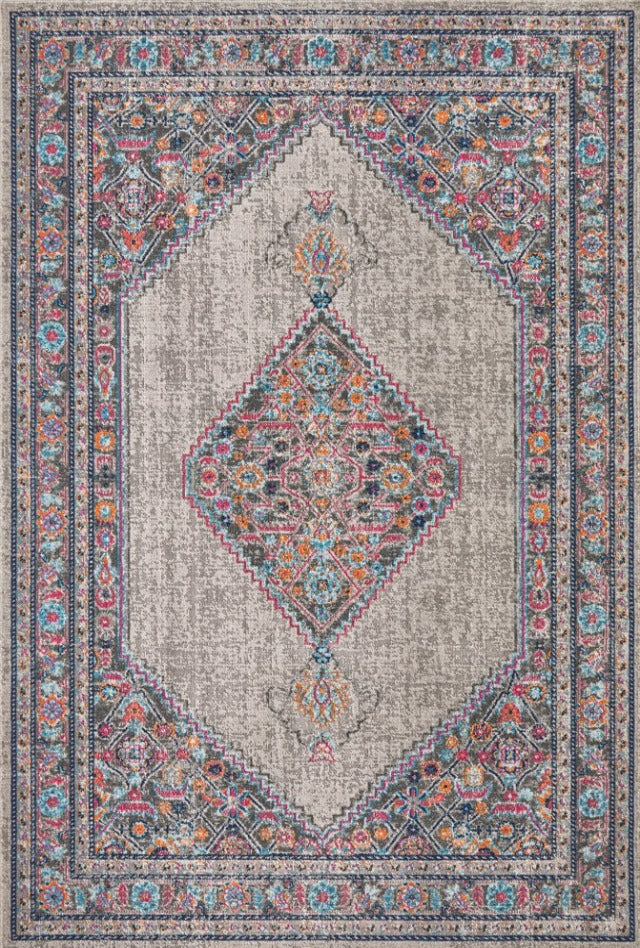 Eternal Poly & Cotton Transitional Rug | Light Grey, Multi