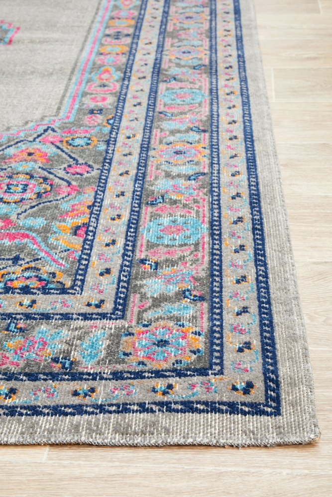 Eternal Poly & Cotton Transitional Rug | Light Grey, Multi