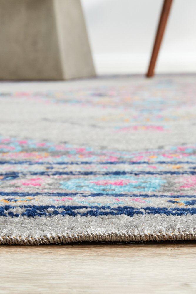 Eternal Poly & Cotton Transitional Rug | Light Grey, Multi