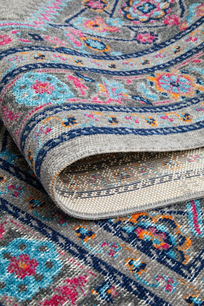 Eternal Poly & Cotton Transitional Rug | Light Grey, Multi