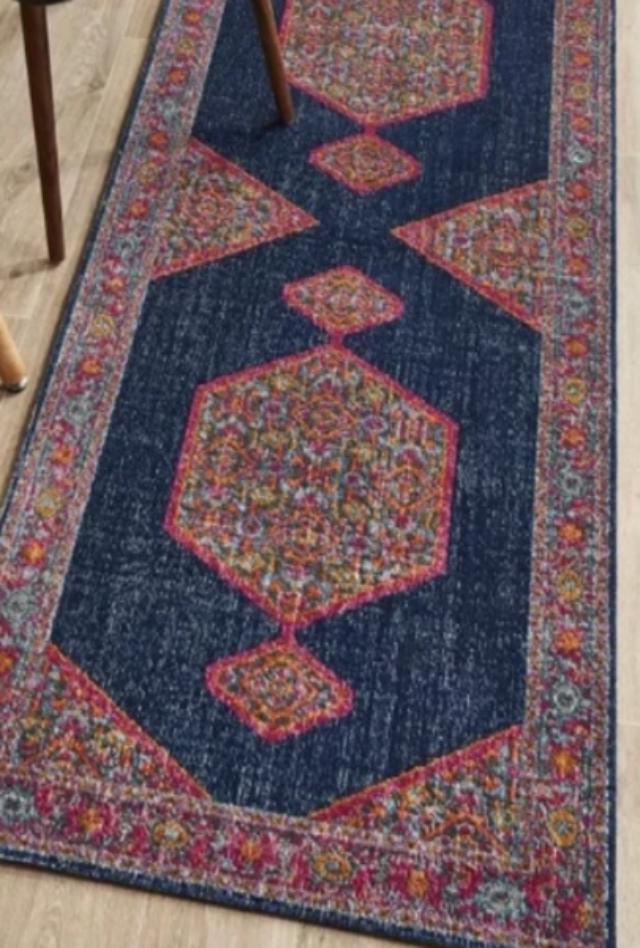 Eternal Navy Hall Runner by Rug Addiction in a 3 metre and 4 metre length also Extra Large Sizes available in matching rugs