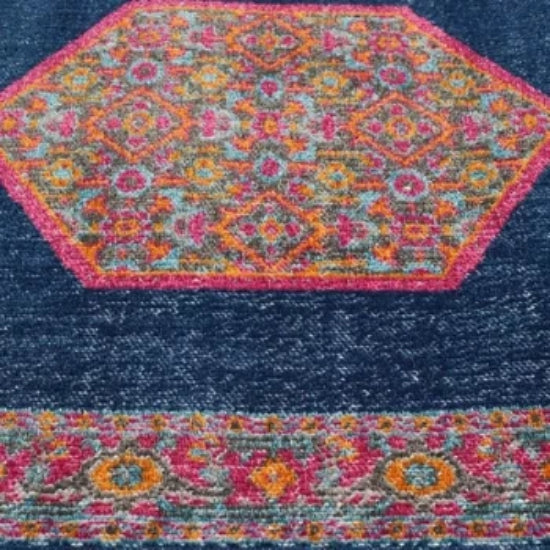 Eternal Navy Hall Runner is available in 3 metre and 4 metre long lengths.  by Rug Addiction also Extra Large Sizes available in matching rugs 