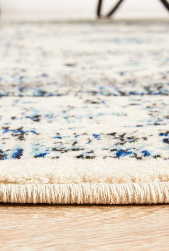 Adorn Evy Transitional Runner | White Grey Blue