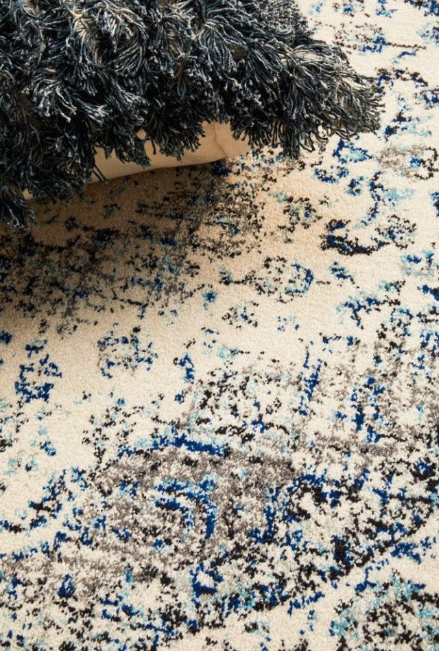 Adorn Evy Transitional Runner | White Grey Blue