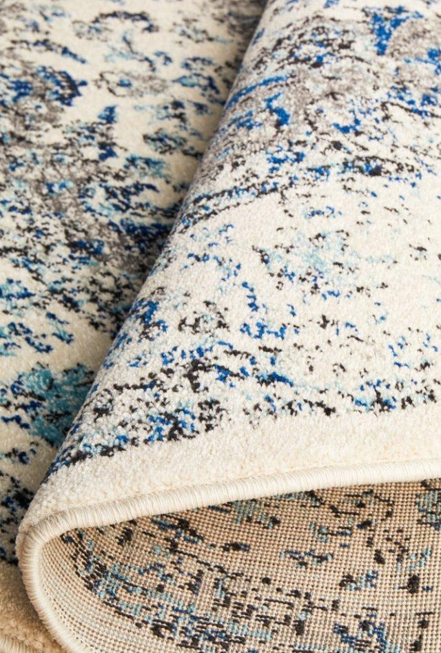 Adorn Evy Transitional Runner | White Grey Blue