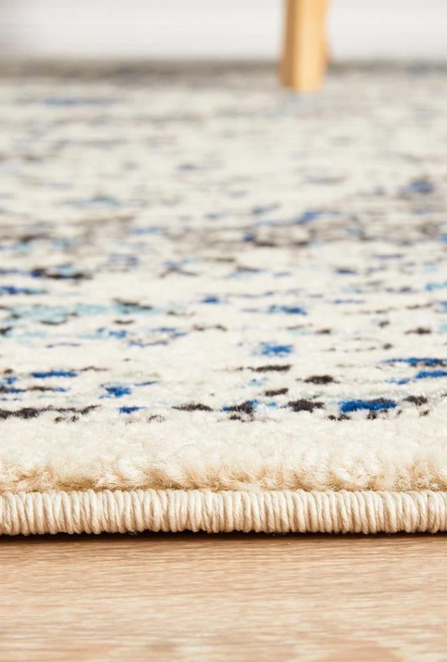 Adorn Evy Transitional Rug | White Grey Blue