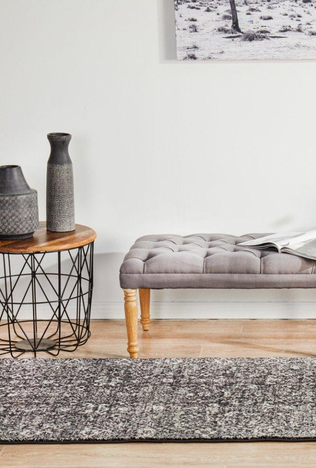 Dream Distressed Pre-made Hall Runner | Charcoal