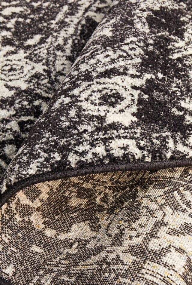 Charmed Round Rug | Charcoal