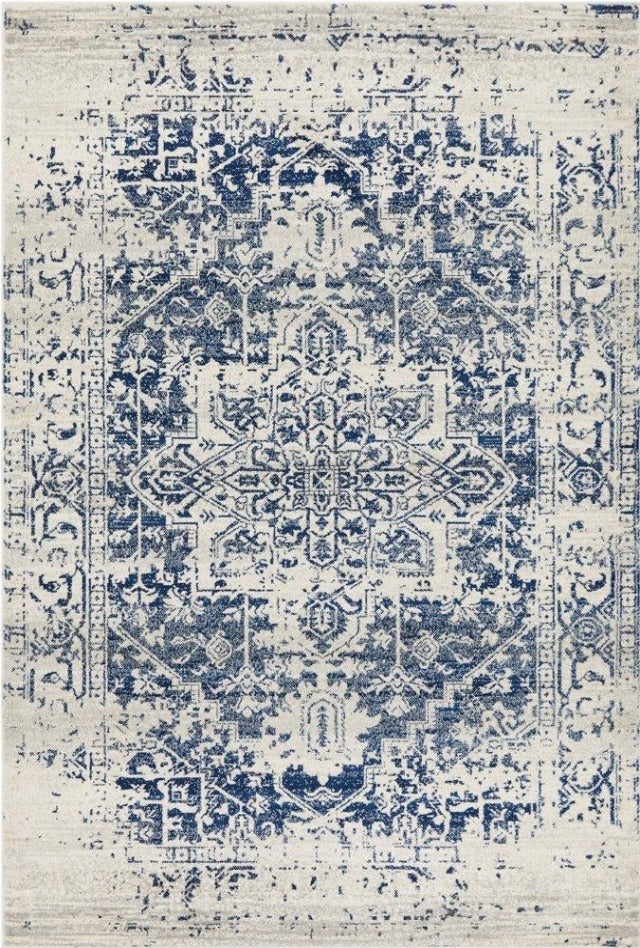 Charmed Rug | White Royal-blue