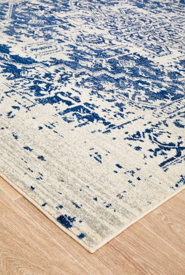 Charmed Rug | White Royal-blue