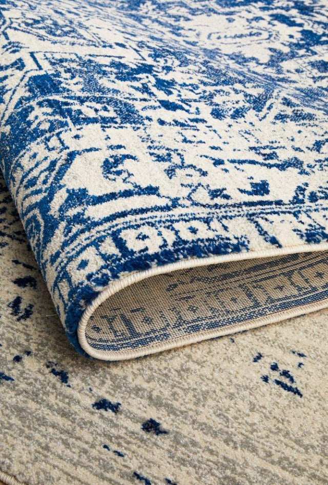 Charmed Rug | White Royal-blue