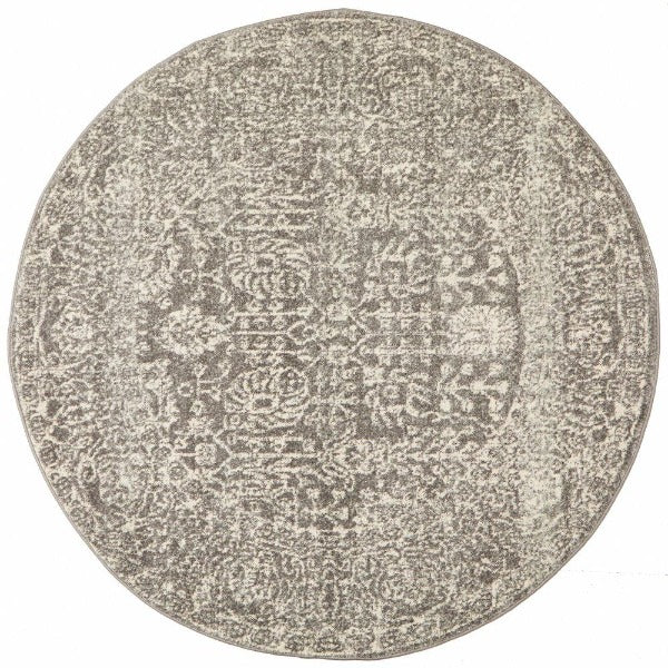 Homage Transitional Round Rug | Grey