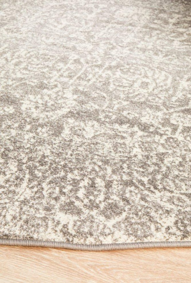 Homage Transitional Round Rug | Grey