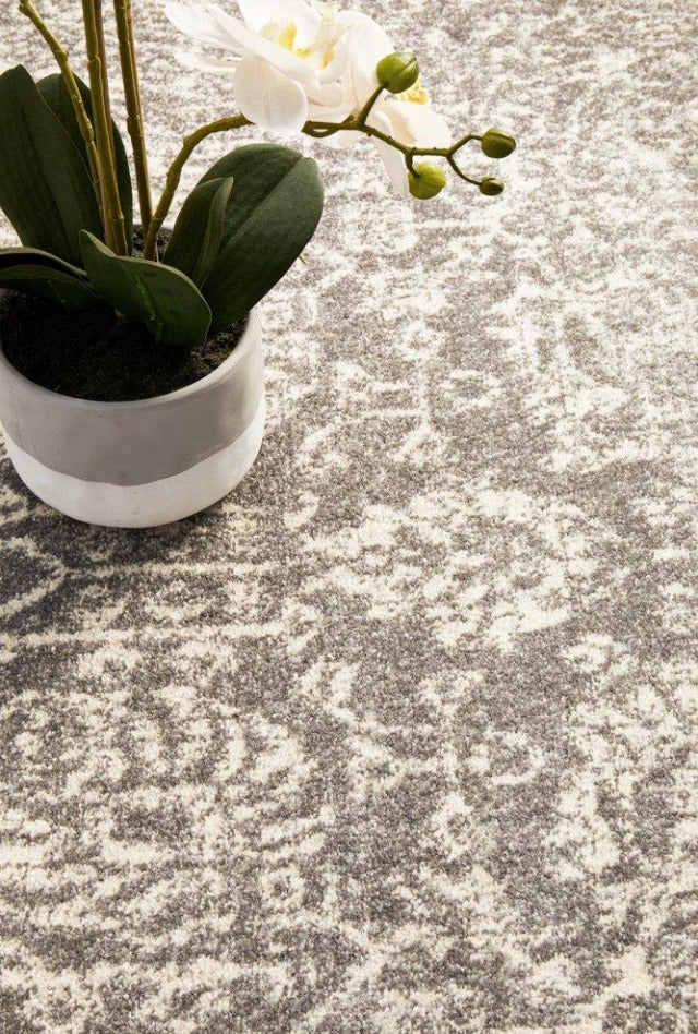 Homage Transitional Round Rug | Grey