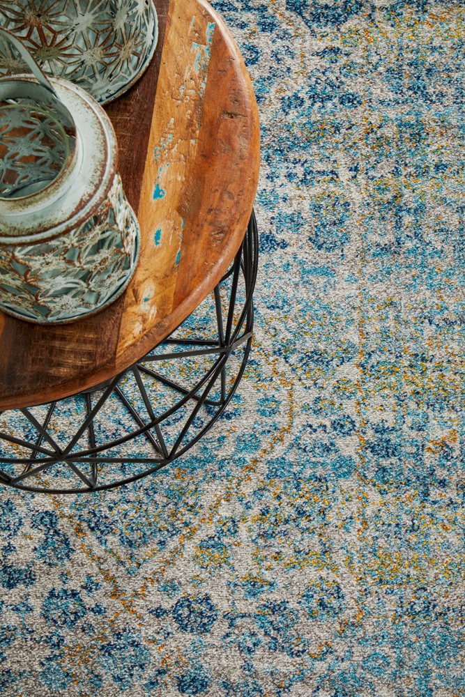 Duality Transitional Pre-made Hall Runner | Silver Blue Gold