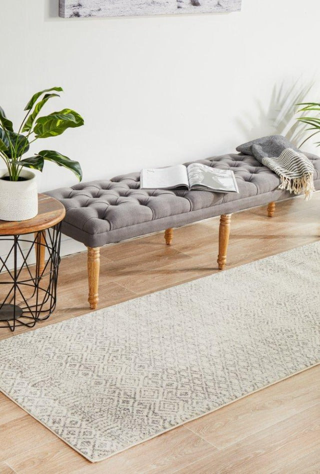 Glasgow Hall Runner | Off-White Grey Silver