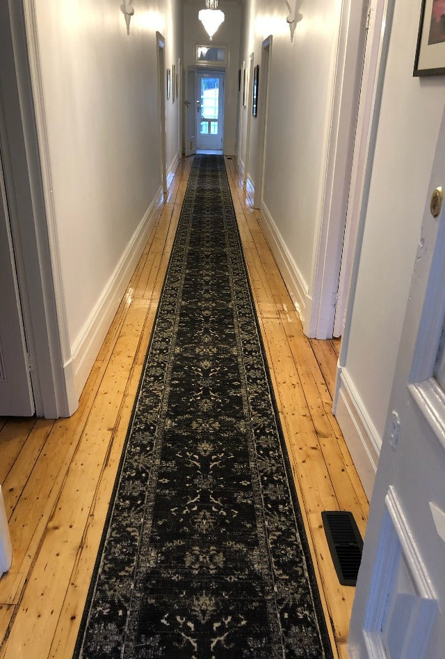 Antalya Charcoal Hall Runner | Custom cut length x 80cm wide | $59 per metre