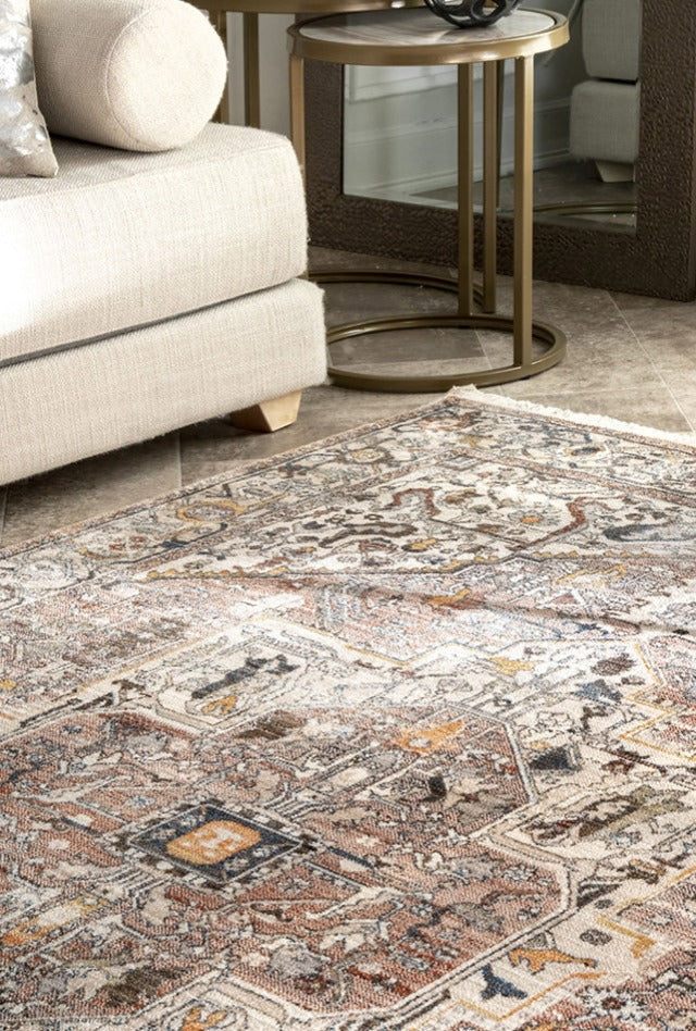 Heraz Mushroom Rug | Pinks | Ankur & Sharon | Main Bedroom 2022