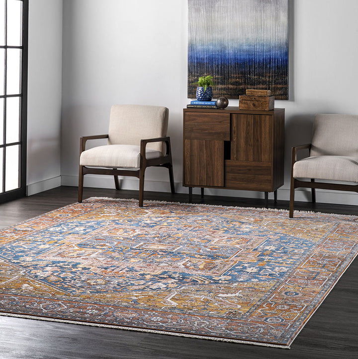 Heriz Rust Rug | Rust Blue