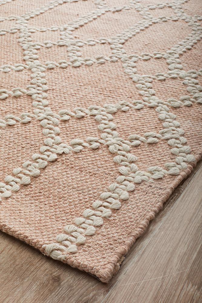 Hampton Lattice Wool & Cotton Blend | Nude