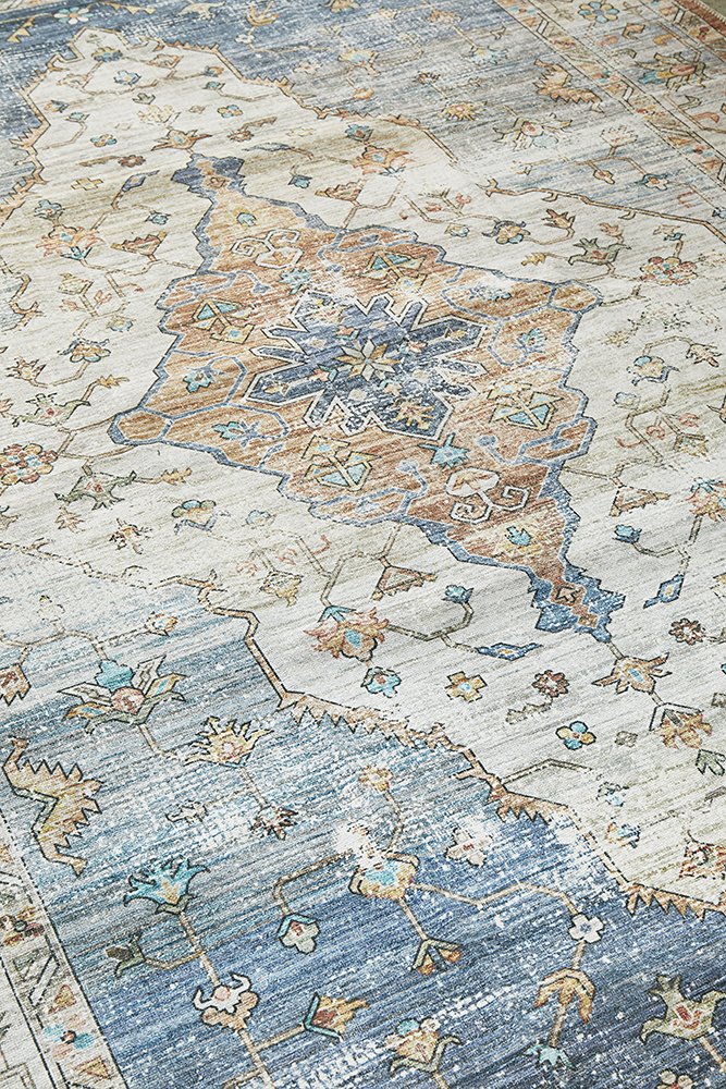 Kindred Blair Blue Rug | Machine Washable