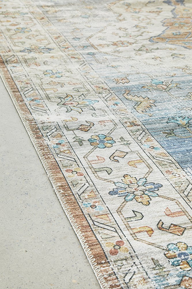 Kindred Blair Blue Rug | Machine Washable