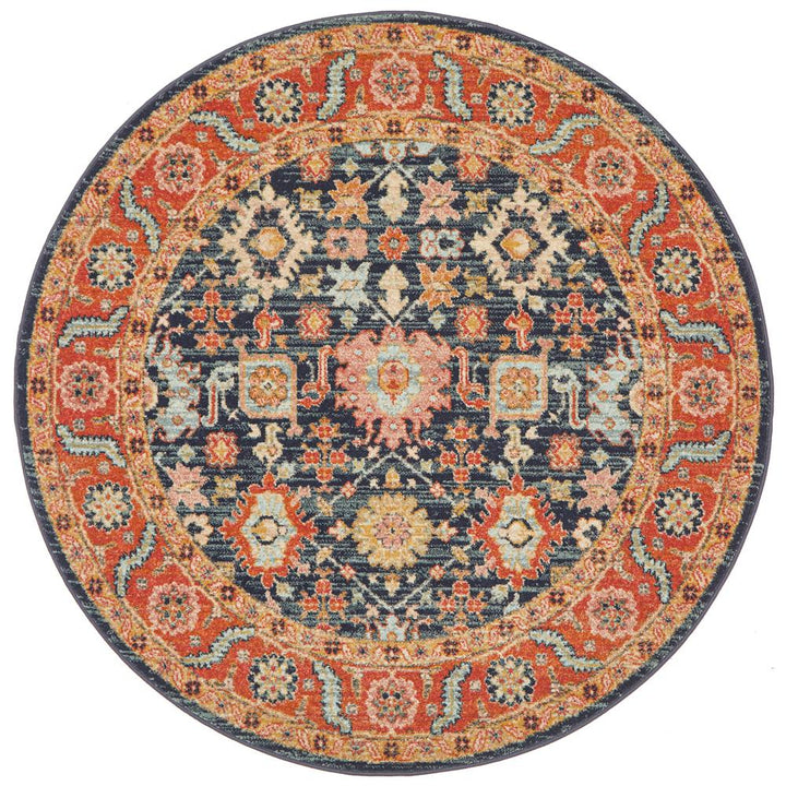 Legacy 860 Navy Round Rug