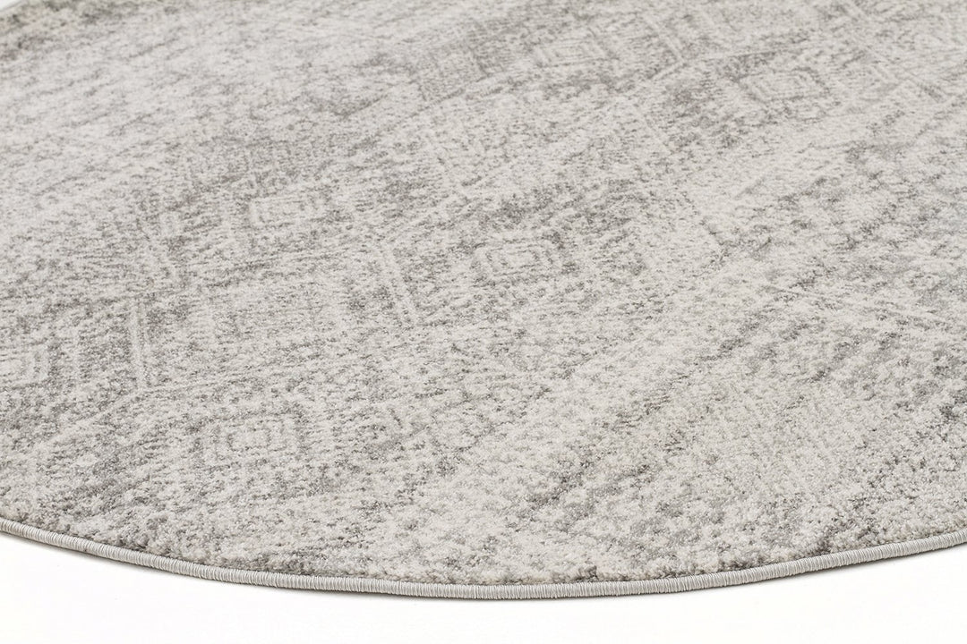 Mirage Temple Round Rug | Silver Grey