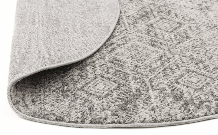 Mirage Temple Round Rug | Silver Grey