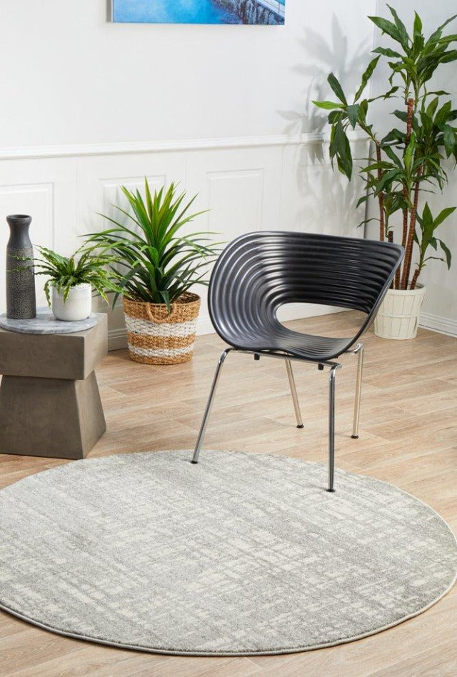 Ashley Round Rug | Silver Grey