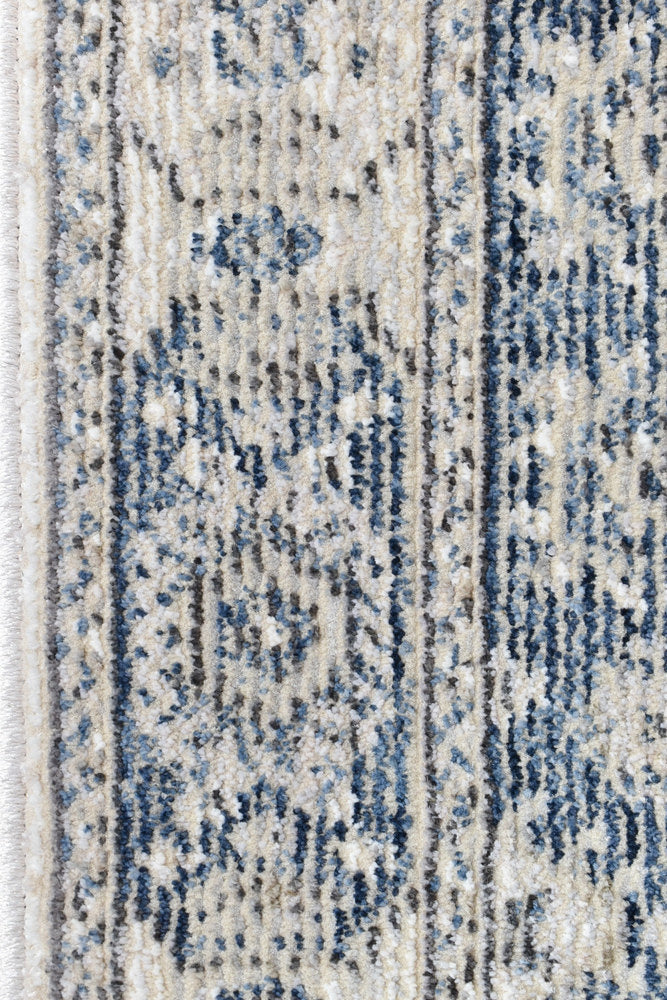 Medina Cream Blue Runner Rug A161A