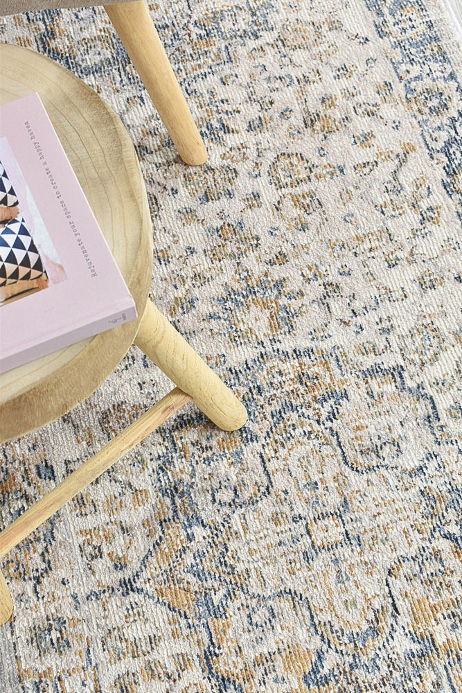 Medina Blue Grey Runner Rug 0321B