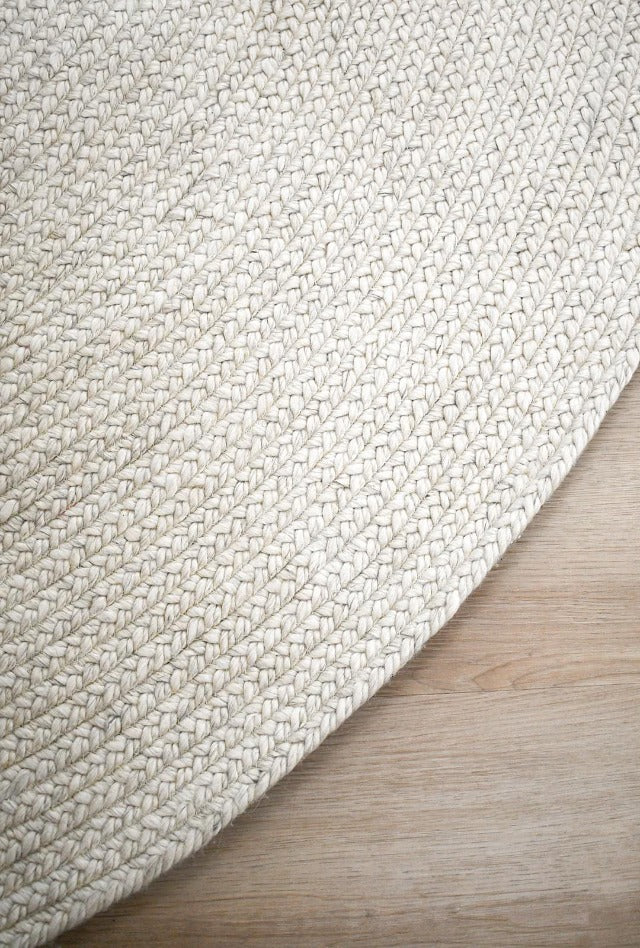 Paddington Hand Braided Round Rug | Snow - Enquire for availability