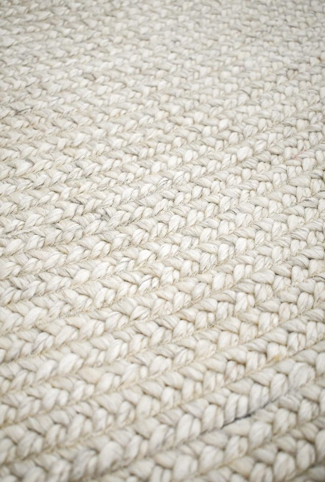 Paddington Hand Braided Round Rug | Snow - Enquire for availability