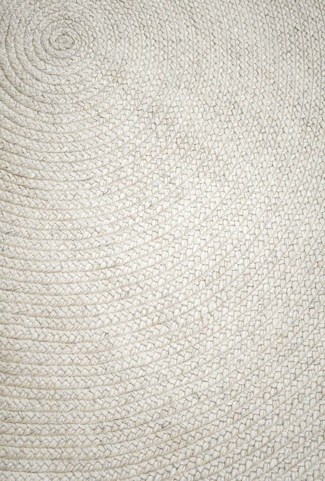 Paddington Hand Braided Round Rug | Snow - Enquire for availability