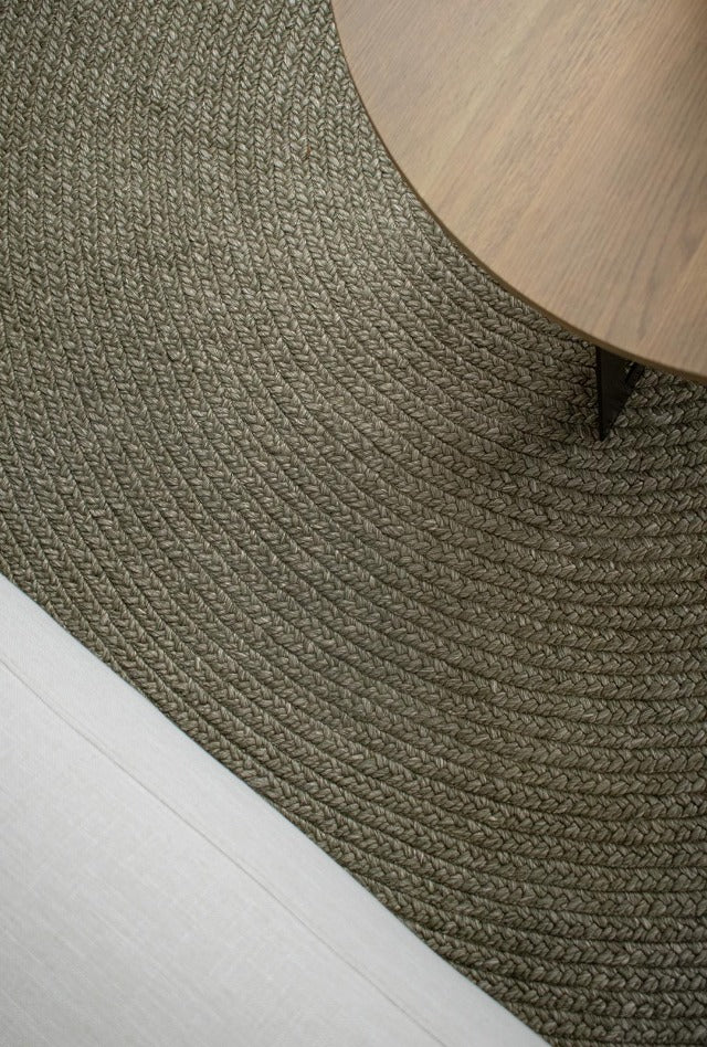 Paddington Hand Braided Round Rug | Olive - Enquire for availability | Jenny & Dylan | Hallway 2022