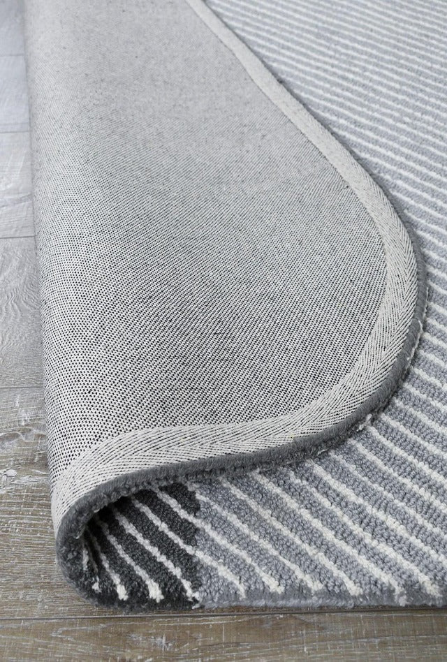 Pinstripe Handmade NZ Wool Rug | Seal - Enquire now for availability