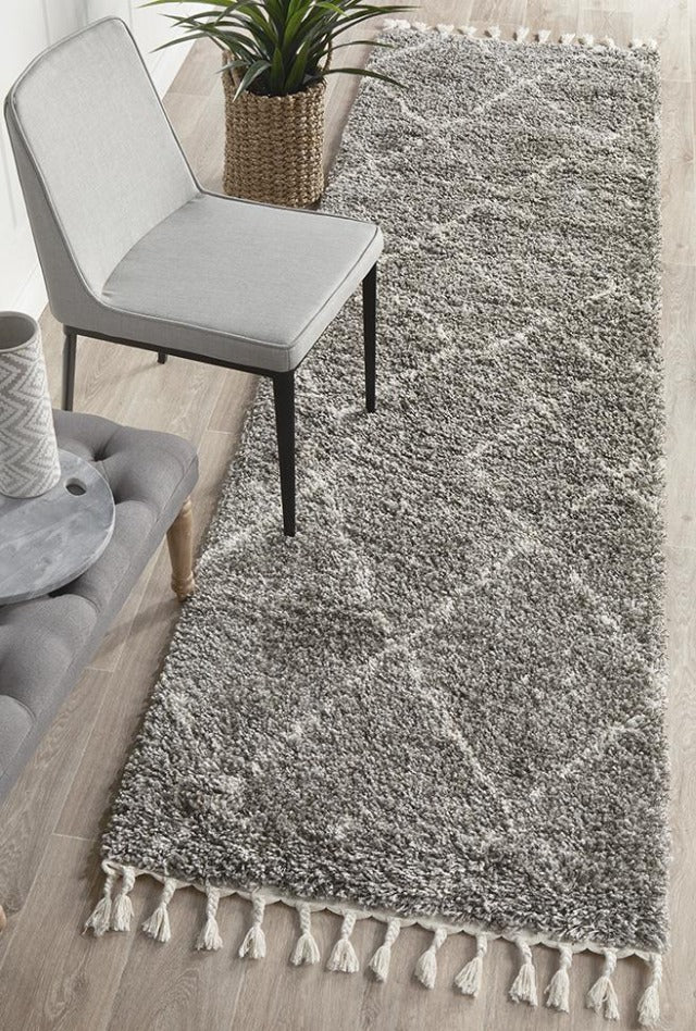 Saffron 44 Grey Runner Rug